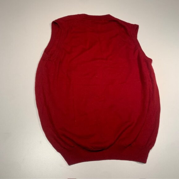 Joseph Abboud Merino Wool Sweater Vest Red XL V Neck Lightweight Mens Classic - Picture 8 of 8